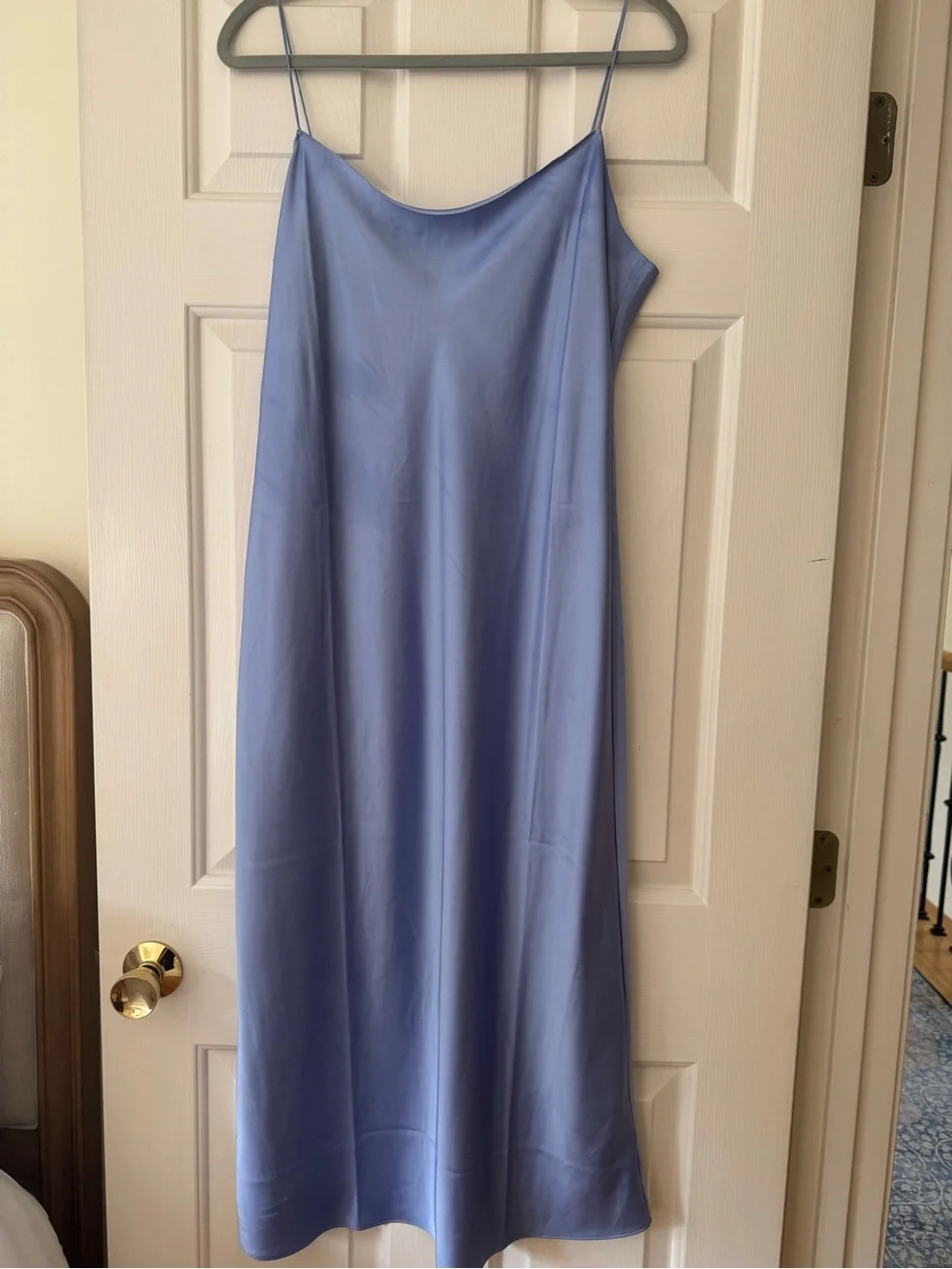 J. Crew Satin Slip Dress in Periwinkle Blue